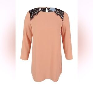 CeCe Peach Ling Sleeve Dress Black Lace size 4